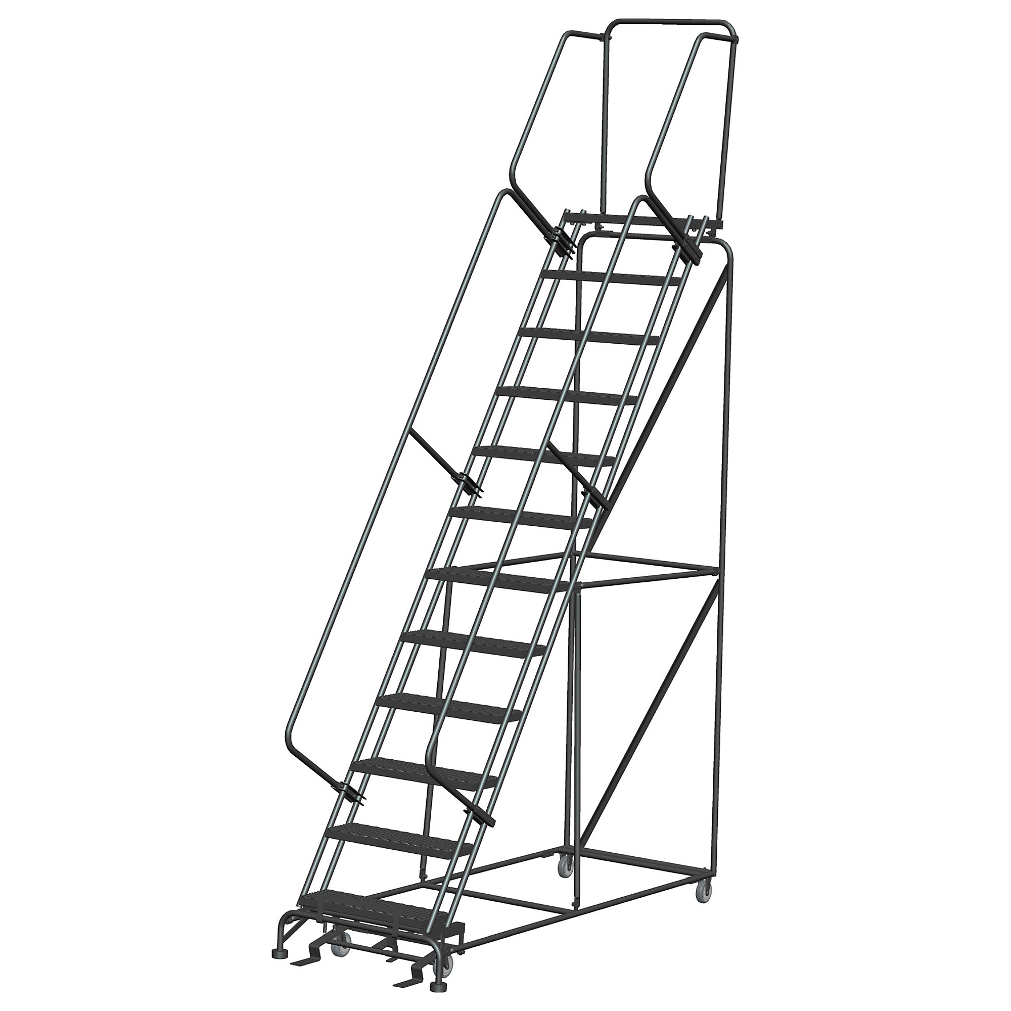 Ballymore, Rolling Ladder, Overall Height 153 in, Steps 12, Material Steel, Model# 123214X